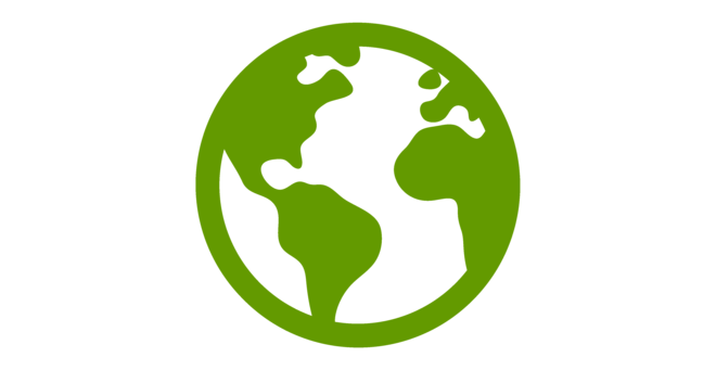 grünes Icon einer Weltkugel