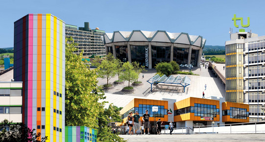 Collage of the most striking buildings of the three UA Ruhr universities