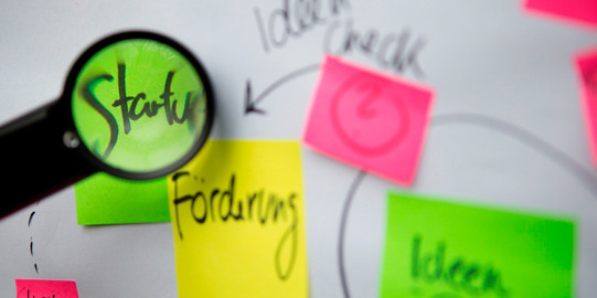white board Colorful sticky notes on a white board