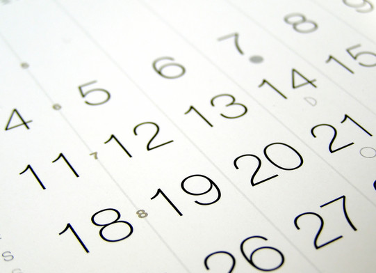 Zahlen aus einem Kalender im Detail